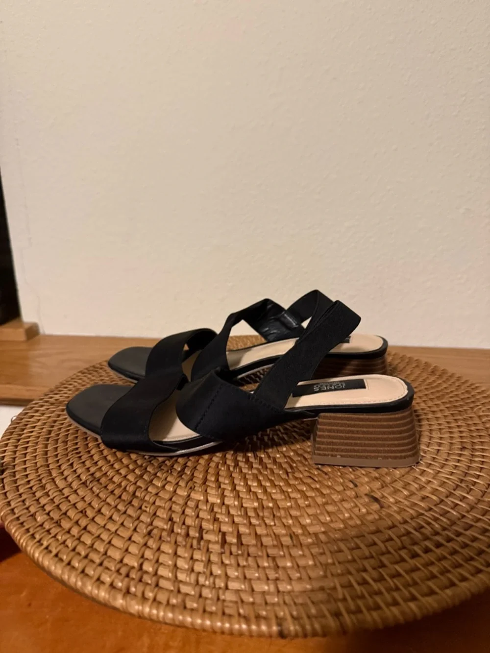 Jones New York Black Low Block Heel Slingback‎ Heeled Sandals